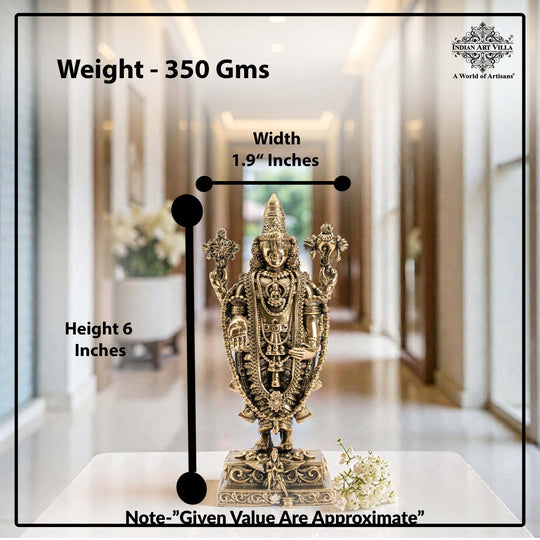 Pure Brass Lord Venkateswara Idol – Tirupati Balaji Murti for Pooja