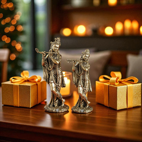 Pure Brass Krishna ji Murti With Bansi & Tribhanga Pose