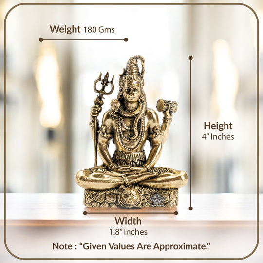 Pure Brass Shiv JI Murti with Trishul Damaru
