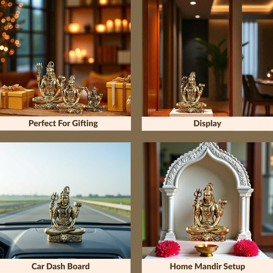 Pure Brass Shiv JI Murti with Trishul Damaru