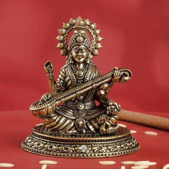 Pure Brass Goddess Saraswati ji Idol