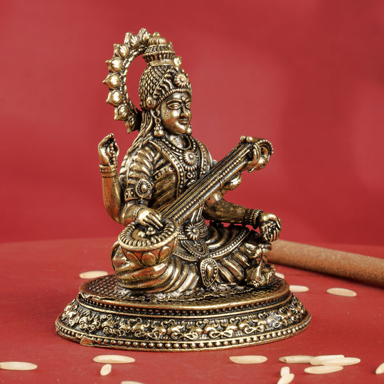 Pure Brass Goddess Saraswati ji Idol