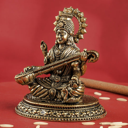 Pure Brass Goddess Saraswati ji Idol