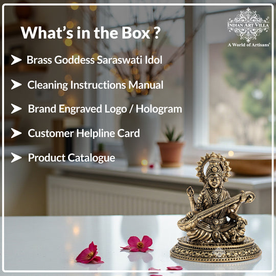Pure Brass Goddess Saraswati ji Idol