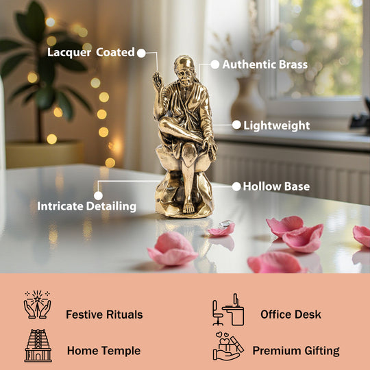 Pure Brass Shirdi Sai Baba Murti Idol