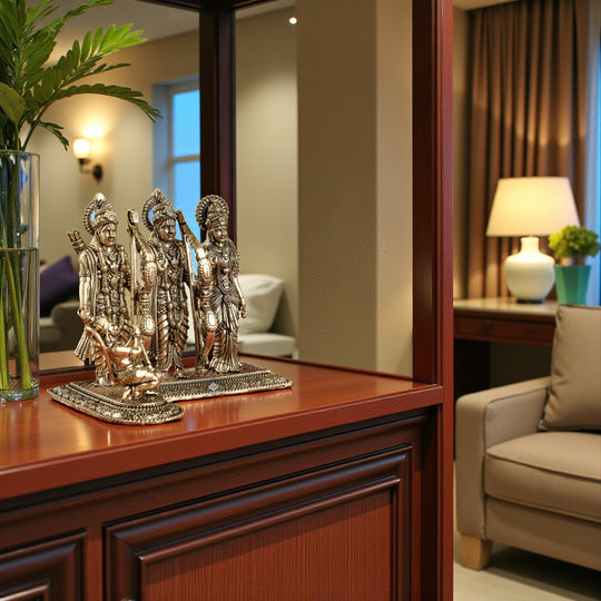 Brass Ram Darbar Idol for Home Temple Decor & Pooja Room