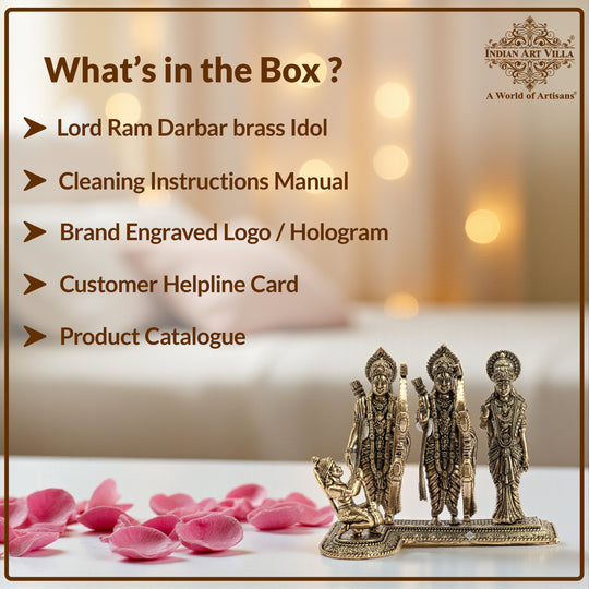 Brass Ram Darbar Idol for Home Temple Decor & Pooja Room