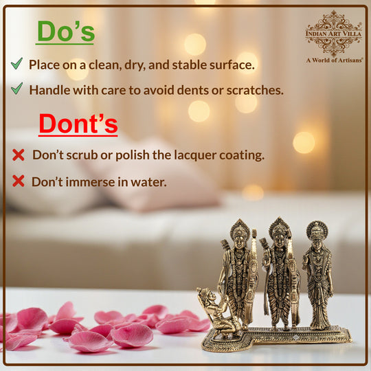 Brass Ram Darbar Idol for Home Temple Decor & Pooja Room