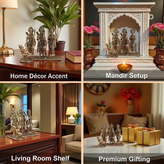 Brass Ram Darbar Idol for Home Temple Decor & Pooja Room