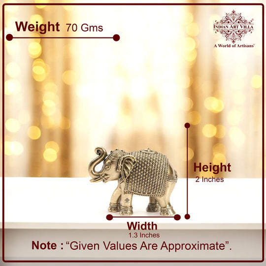 Brass Elephant Showpiece with Raised Trunk