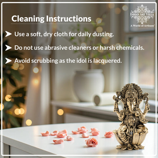 Pure Brass Ganesh ji Murti On Kamal