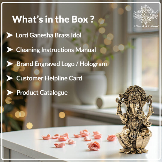 Pure Brass Ganesh ji Murti On Kamal