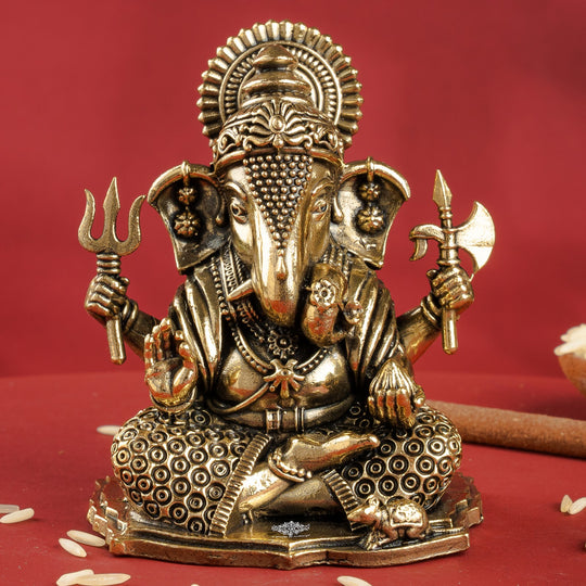 Spiritual brass Ganesh Ji Murti By Indian Art Villla