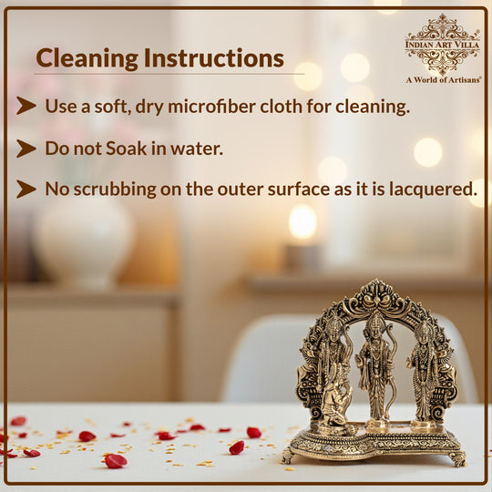 Pure Brass Ram Darbar Murti for Home Temple & Pooja Decor