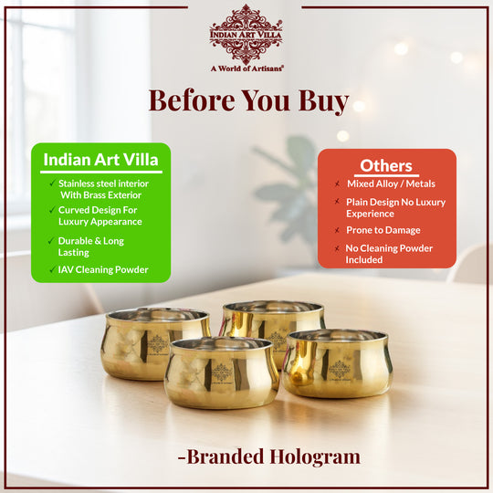 Steel Brass Curved Chuttni Bowl, Volume-75 ML