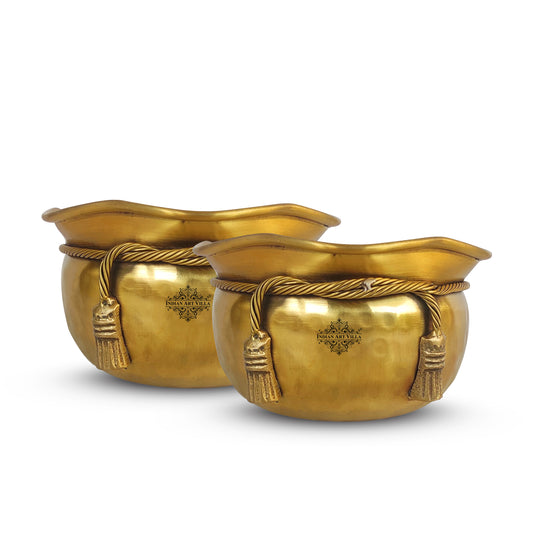 Pure Brass Matt Finish Decorative Bowl – 700 ML