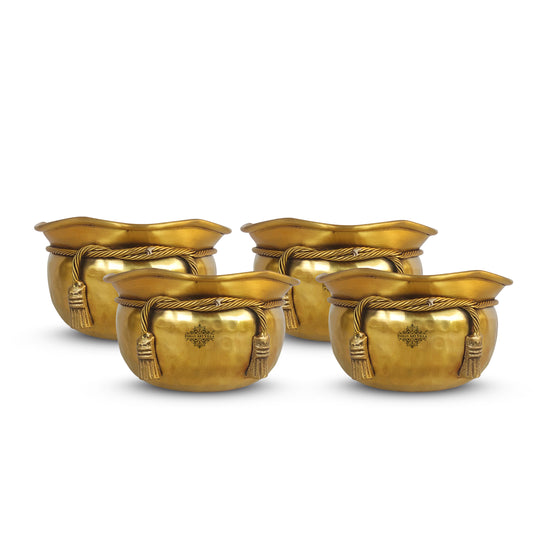 Pure Brass Matt Finish Decorative Bowl – 700 ML