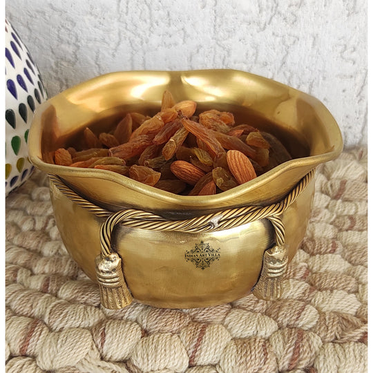 Pure Brass Matt Finish Decorative Bowl – 700 ML