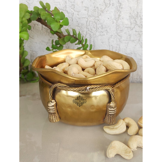 Pure Brass Matt Finish Decorative Bowl – 700 ML
