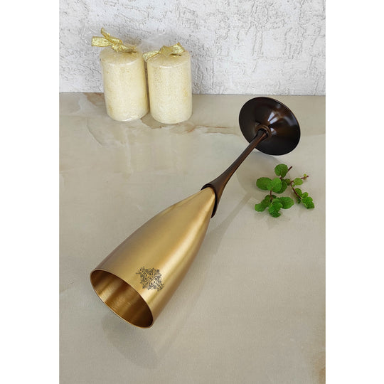 Brass Finish Embossed Design Flute Champagne Glass, Bareware, Bar Accessories & Tools For Bars, Catering Venues, Home, Office, Party, Hotels, Volume- 200 ML