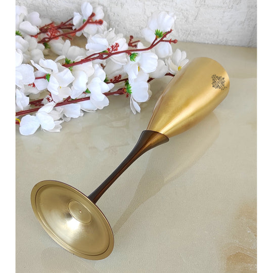 Brass Champagne Flute Glass Set with Velvet Box – 200 ML