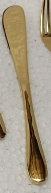 Brass shine finish plain desert knife 19.30 cm front view — Indian Art Villa
