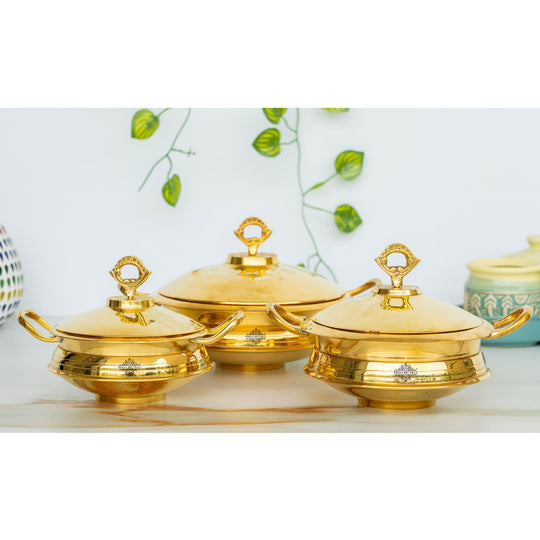 Pure Brass Handi with Lid & Handle