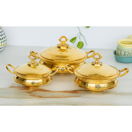 Pure Brass Handi with Lid & Handle