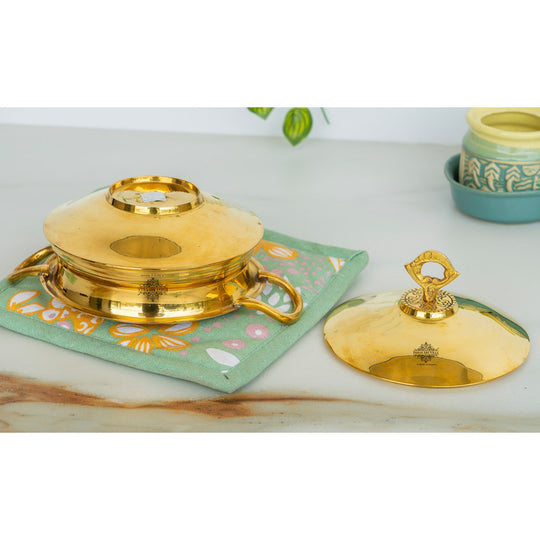 Pure Brass Handi with Lid & Handle