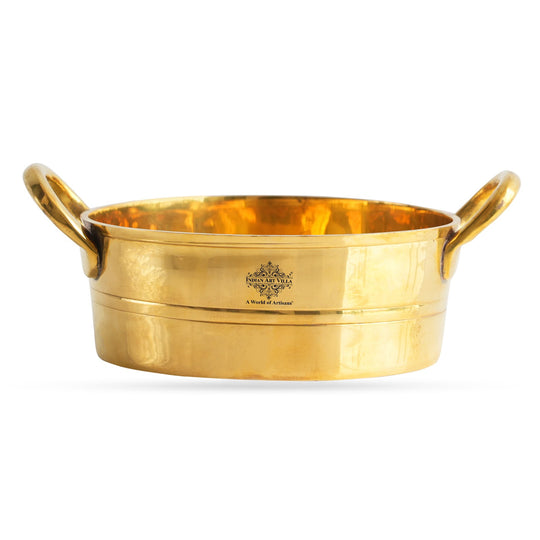 Pure Brass Serving Sauce Pan with Dual Handles - (Serving Only)