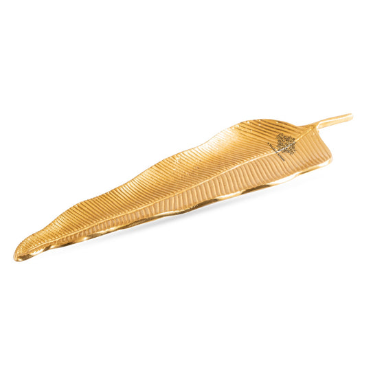 Brass  Antique Lacquer Matte Finish Tray with Leaf Design Platter, 51 cm –  Perfect For Festivals & Special Occasions