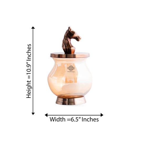 Horse head decorative storage jar 2000 ML full view — Indian Art Villa