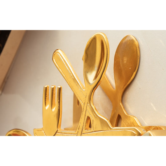 Gold Finish Napkin/Tissue Paper Holder – Elegant Cutlery Design, Decorative Table Accessory for Home, Office, Restaurants, and Gifting