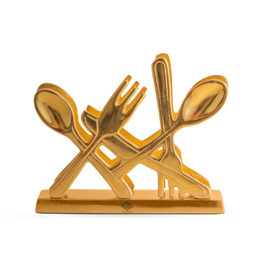 Gold Finish Napkin/Tissue Paper Holder – Elegant Cutlery Design, Decorative Table Accessory for Home, Office, Restaurants, and Gifting