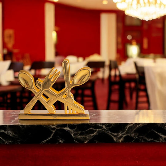 Gold Finish Napkin/Tissue Paper Holder – Elegant Cutlery Design, Decorative Table Accessory for Home, Office, Restaurants, and Gifting