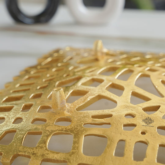 Brass Finish Decorative Aluminium Centerpiece Platter