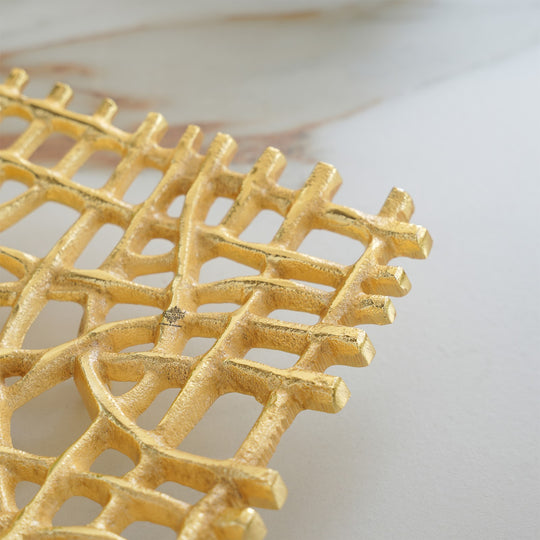 Brass Finish Decorative Aluminium Centerpiece Platter