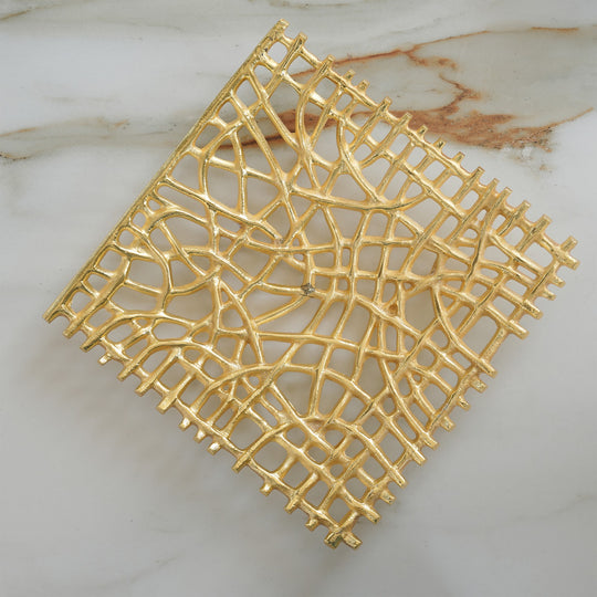 Brass Finish Decorative Aluminium Centerpiece Platter