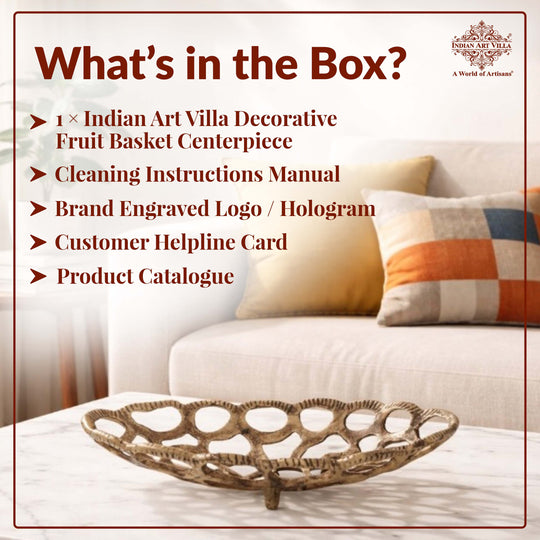 Brass Finish Oval Shape Hollow Design Tray/Fruit Basket