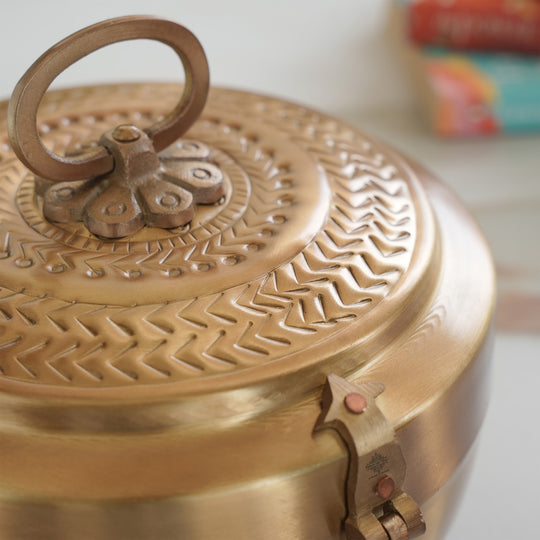 Brass Jewellery Box With Antique Matt Finish