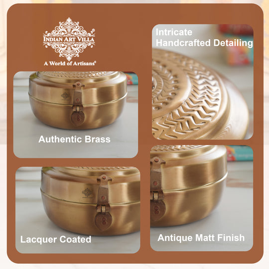 Brass Jewellery Box With Antique Matt Finish