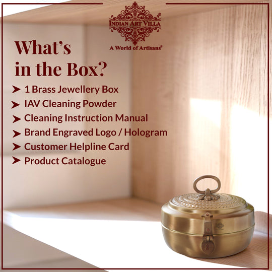 Brass Jewellery Box With Antique Matt Finish