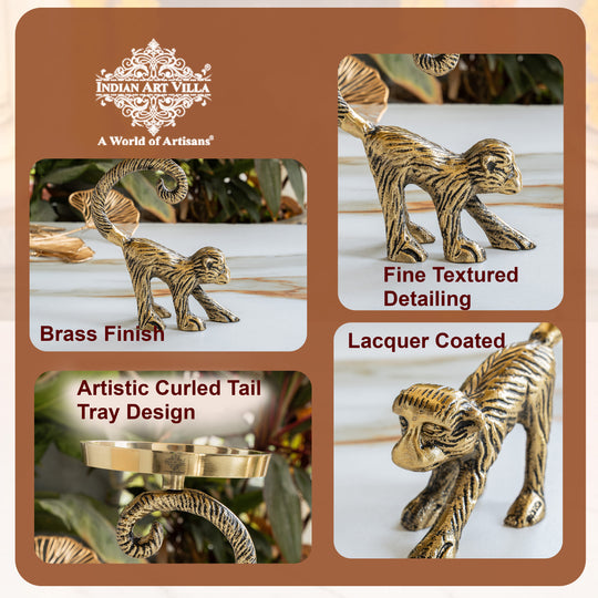 Brass Finish Aluminium Monkey Showpiece