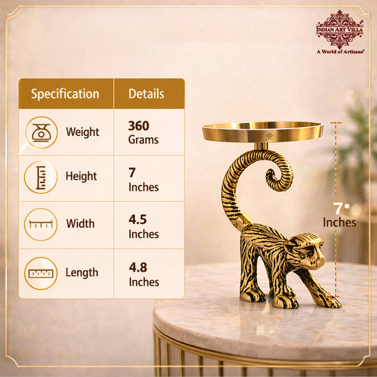 Brass Finish Aluminium Monkey Showpiece