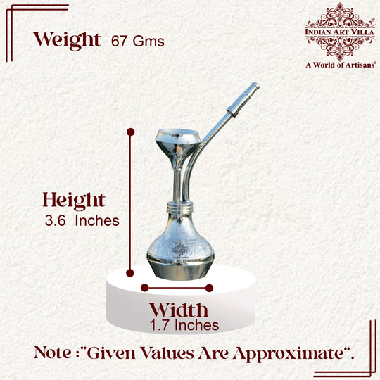 Pure Brass Chrome Finish Designer Mini Hookah Showpiece - Home Decor