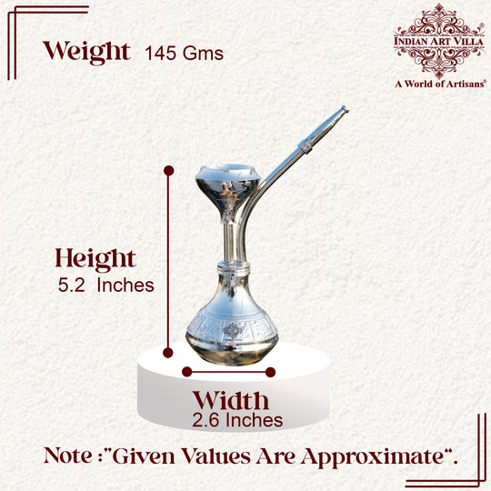 Pure Brass Chrome Finish Designer Mini Hookah Showpiece - Home Decor