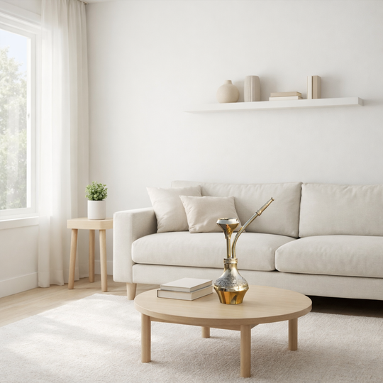 Gold Finish Designer Brass Mini Pocket Hookah Chillum for Home Decor