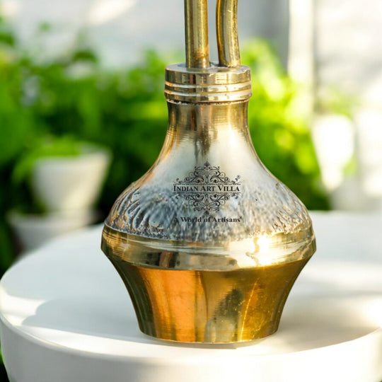 Gold Finish Designer Brass Mini Pocket Hookah Chillum for Home Decor