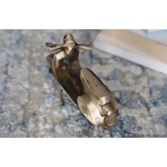 Pure brass decorative scooter 9.5x14 cm side view — Indian Art Villa