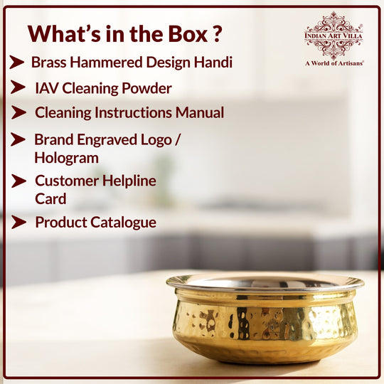 Steel Brass Hammered Handi – Serveware